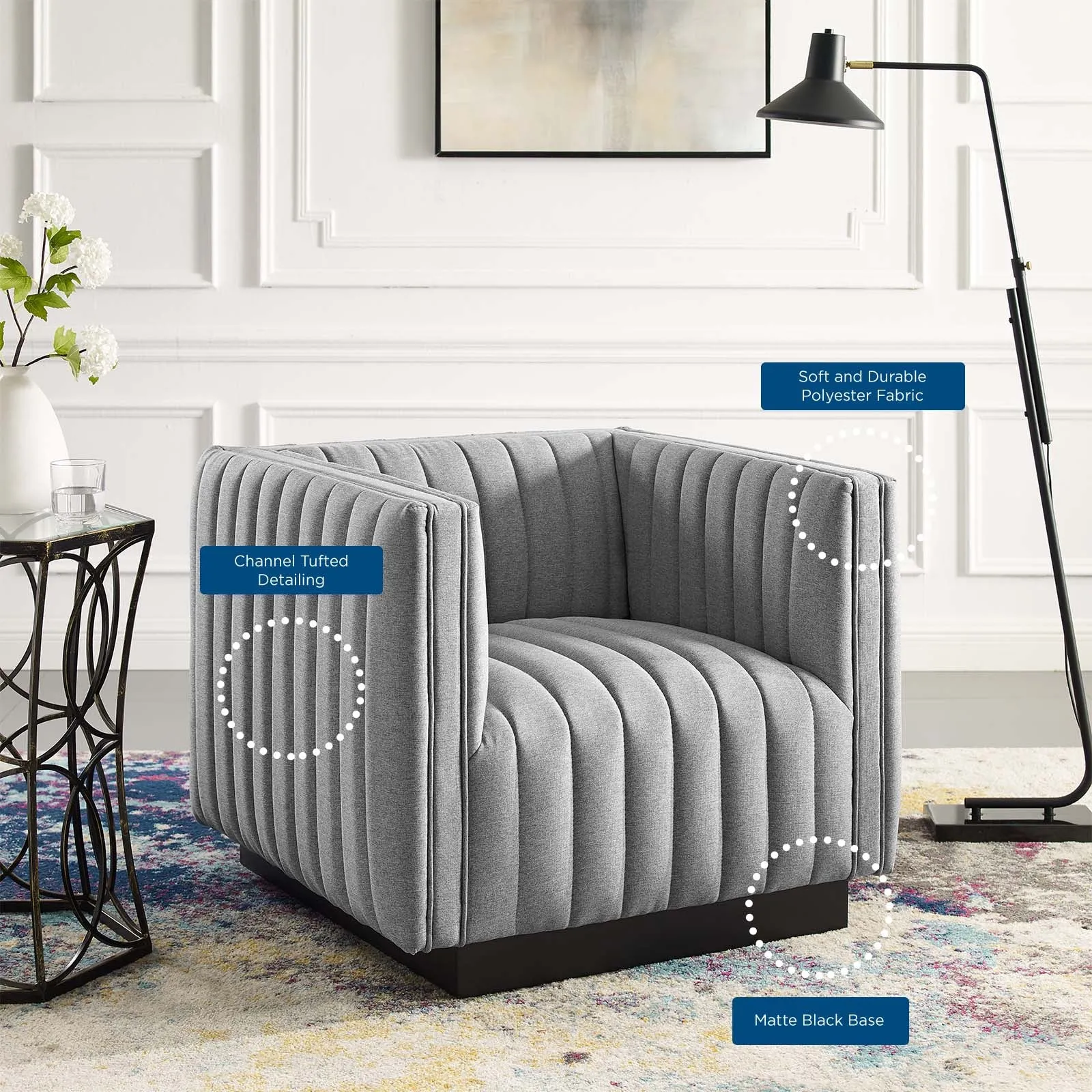 Conjure Tufted Upholstered Fabric Armchair by Modway