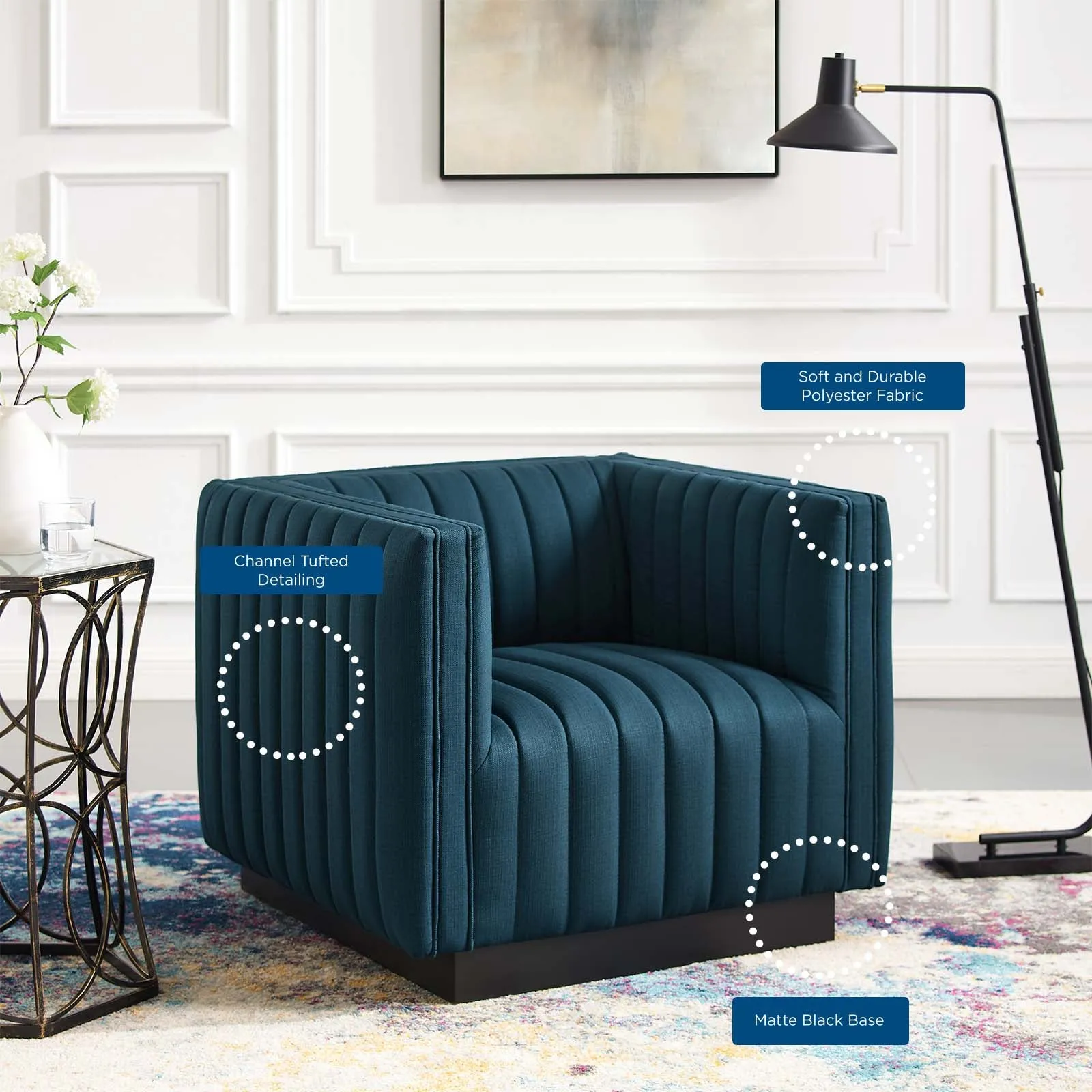 Conjure Tufted Upholstered Fabric Armchair by Modway
