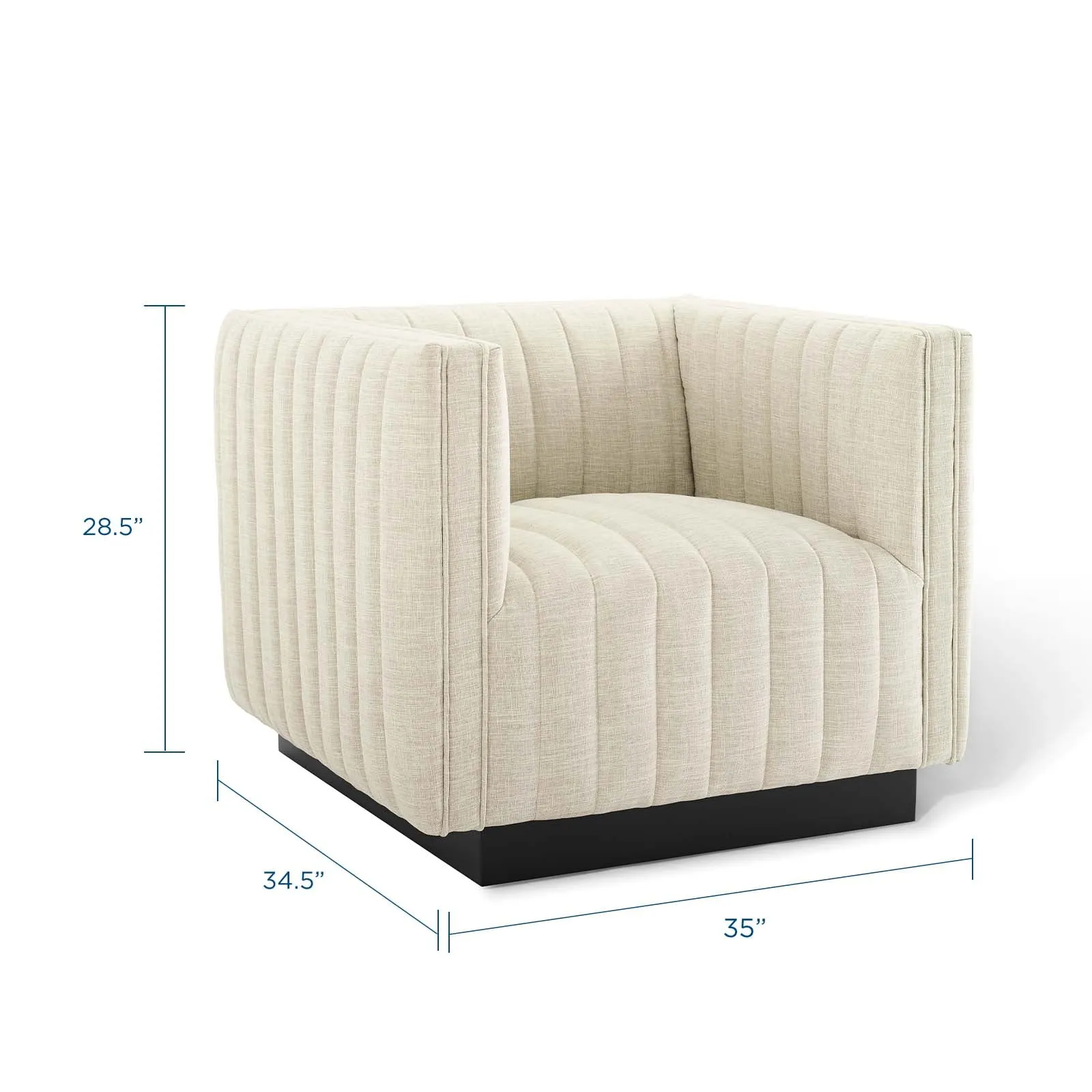Conjure Tufted Upholstered Fabric Armchair by Modway
