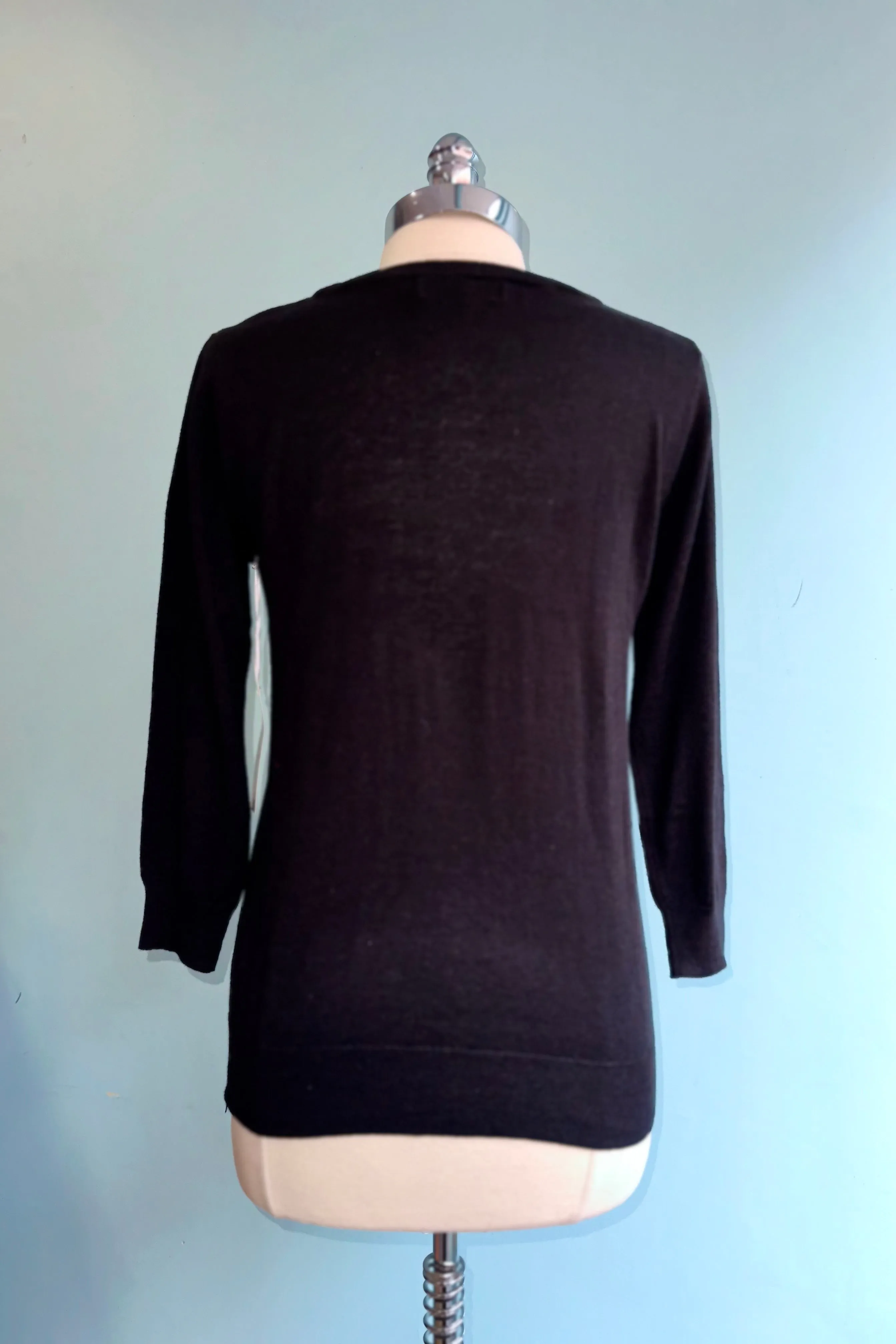 Coral and Black Heart Pullover Sweater