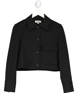 cos Black Short Boxy Fit Jacket UK XS