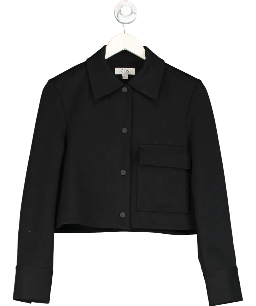 cos Black Short Boxy Fit Jacket UK XS