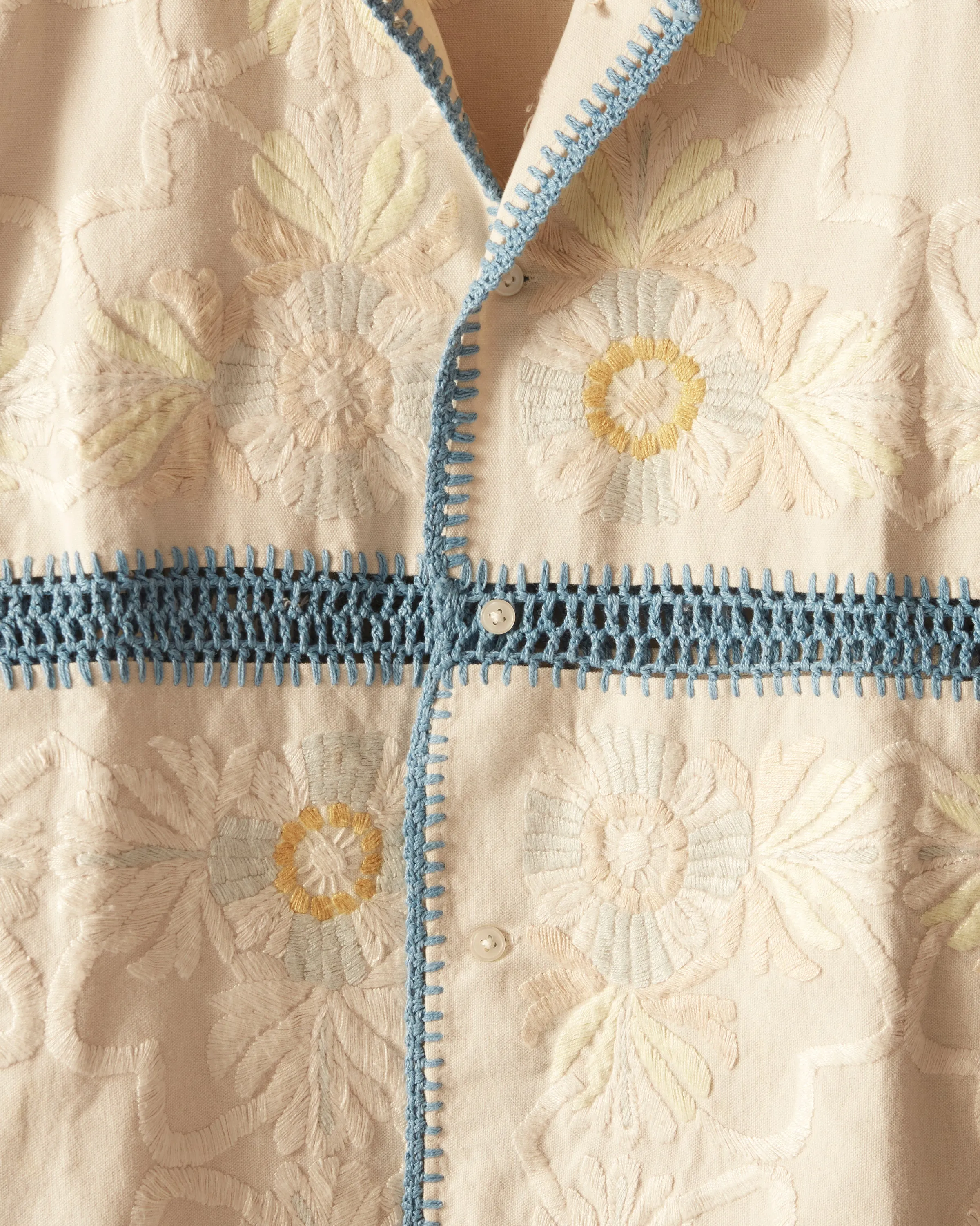 Crochet Ladderwork Short Sleeve Shirt