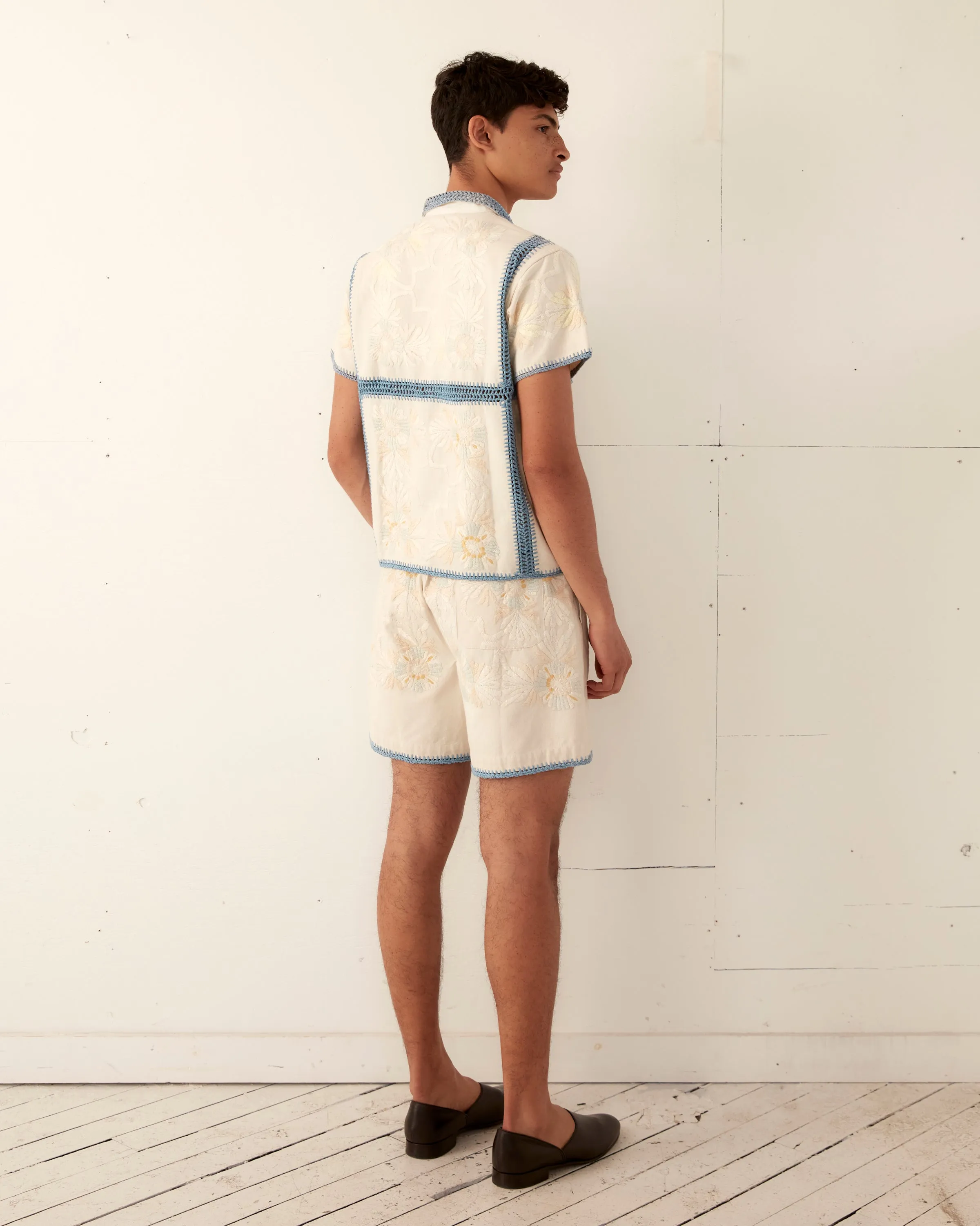 Crochet Ladderwork Short Sleeve Shirt