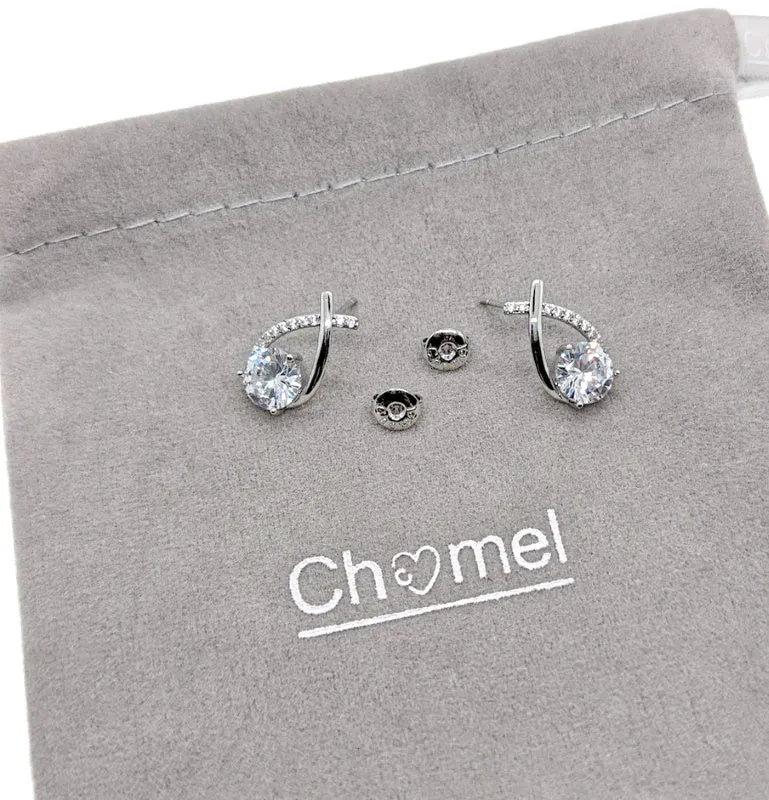 Cubic Zirconia Solitaire Earring