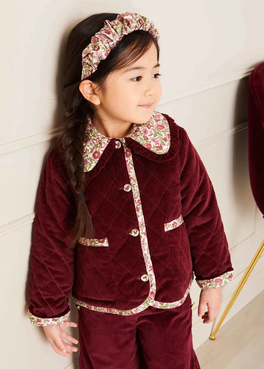 Daphne Floral Reversible Corduroy Jacket in Pink (4-10yrs)