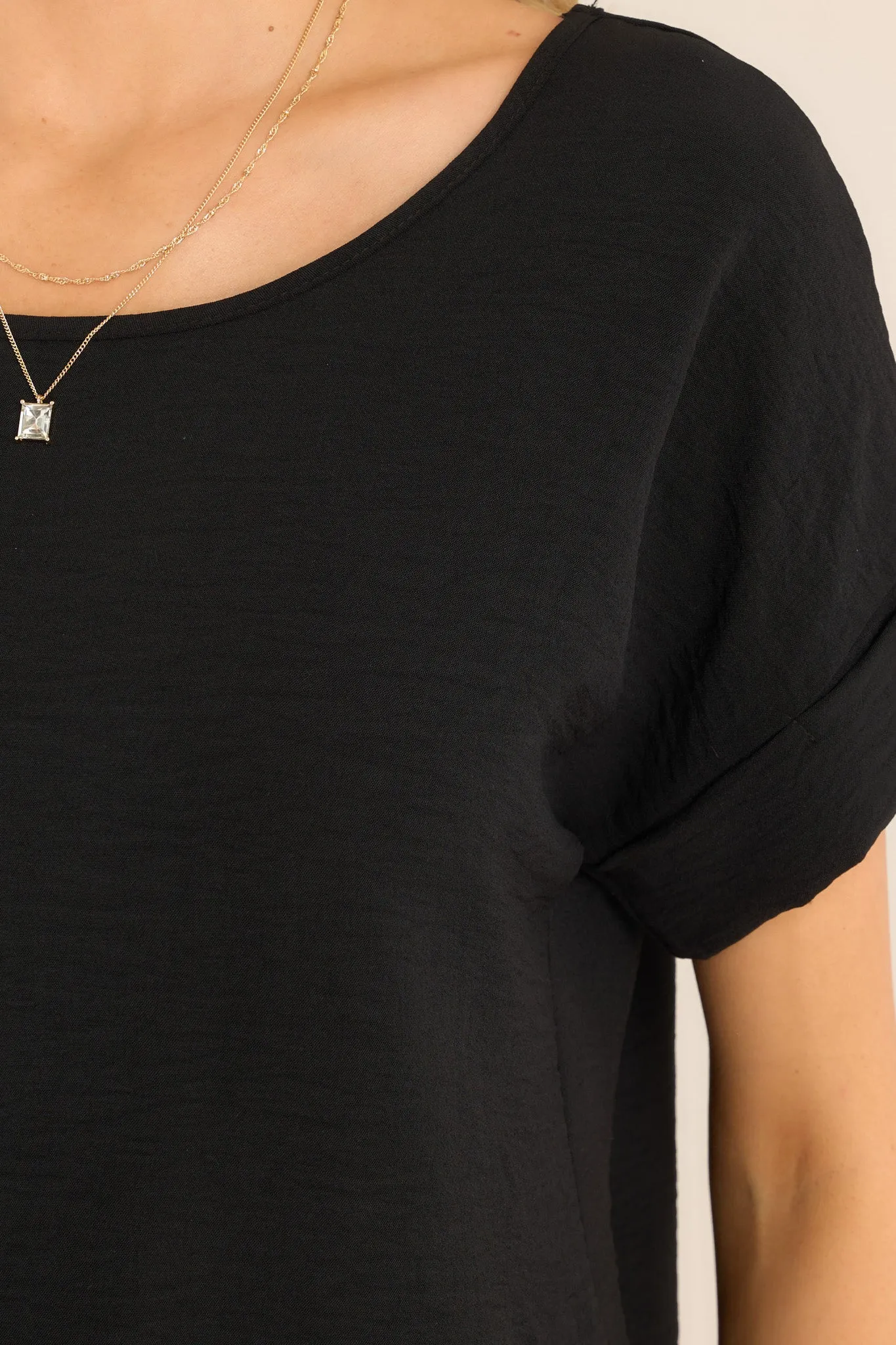 Elevated Classic Black Short Sleeve Top