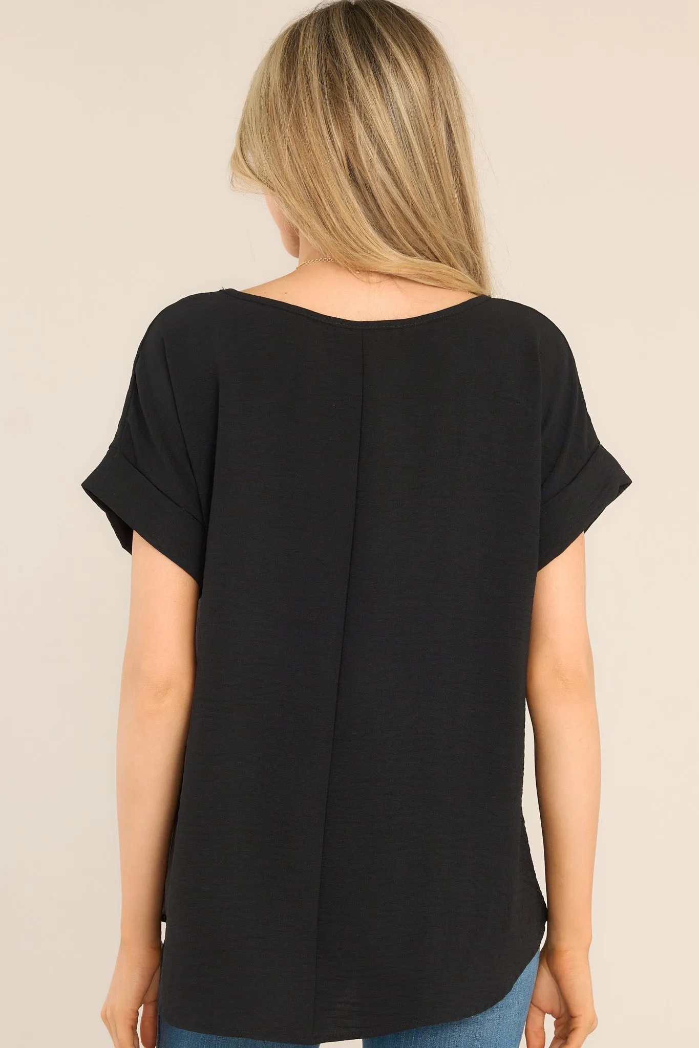 Elevated Classic Black Short Sleeve Top