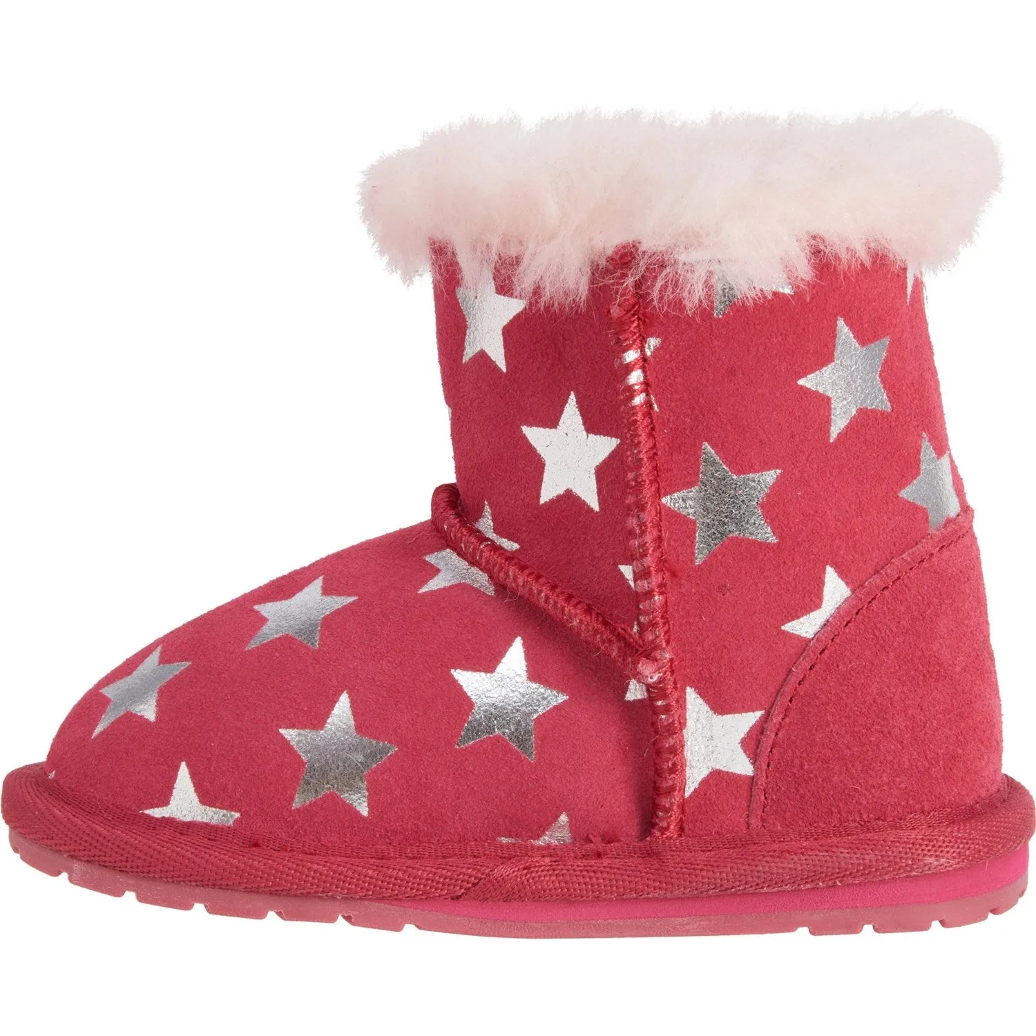 EMU AUSTRALIA Deluxe Wool Baby Walker Winter Boots in Starry Night Fuschia