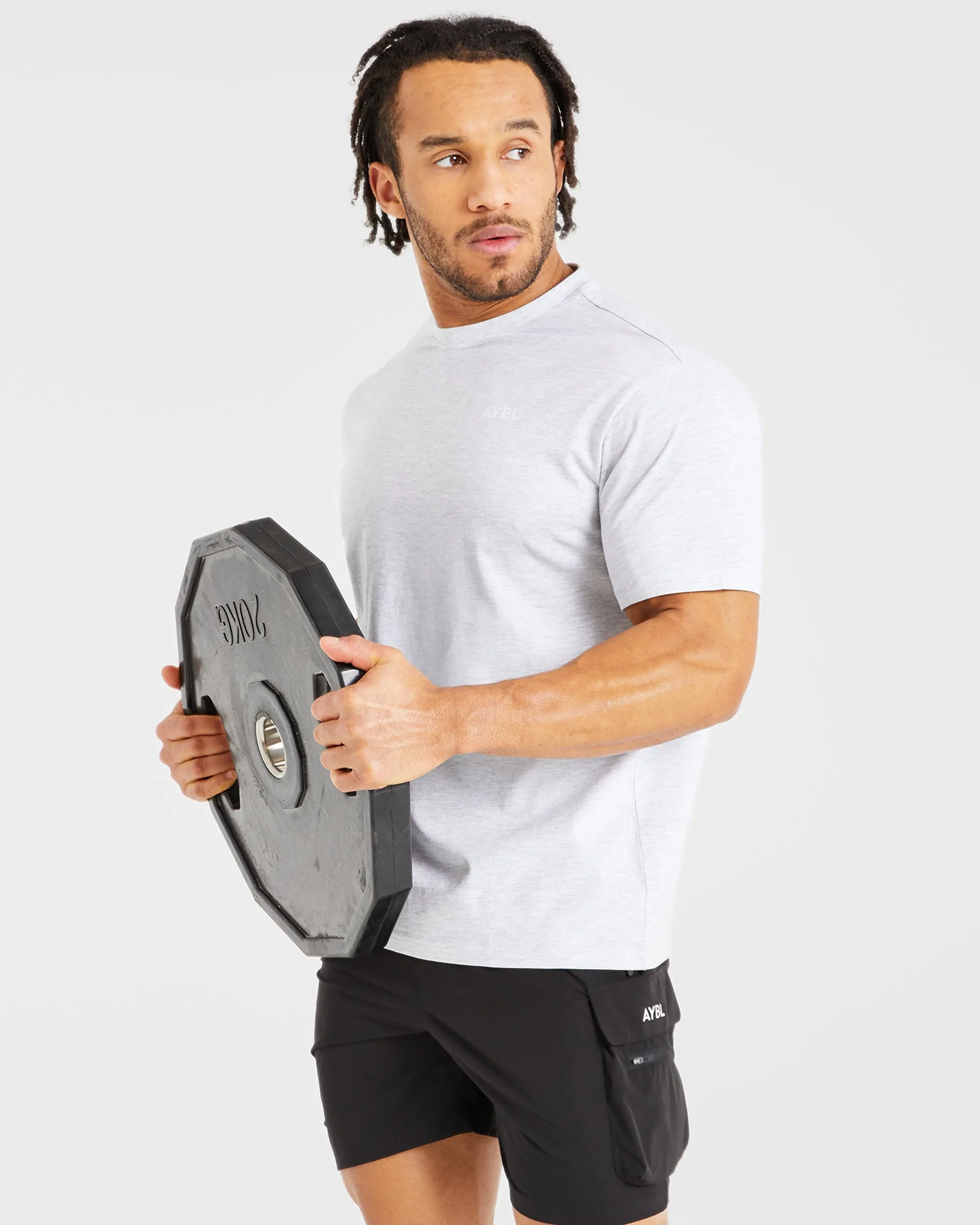Essential T Shirt - Light Grey Marl