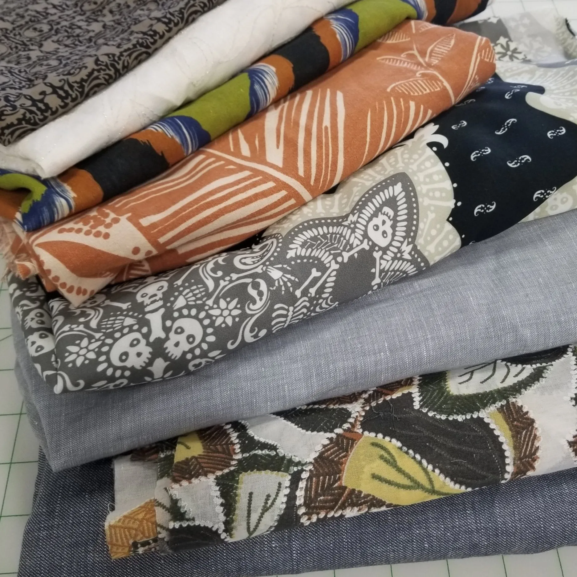 FABRIC SWATCH of Designer European Deadstock 100% Linen Chambray Light Gray  Shirting Woven- SWATCH