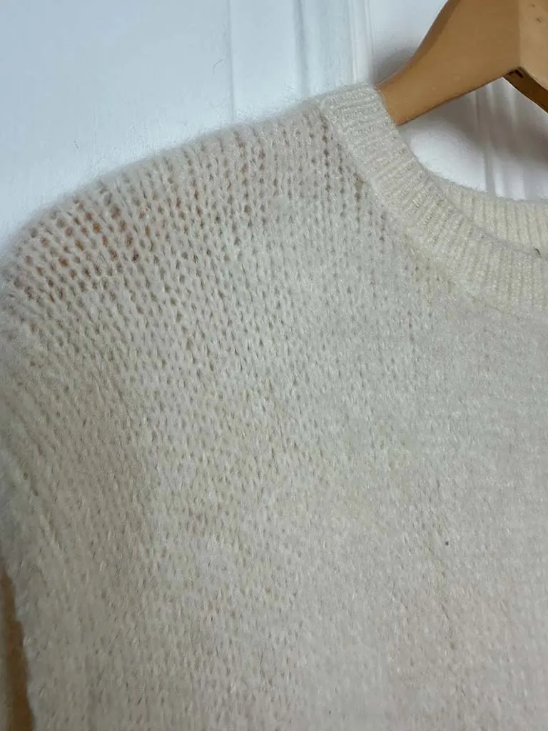 Feather Hem Soft Tank Knit - Cream
