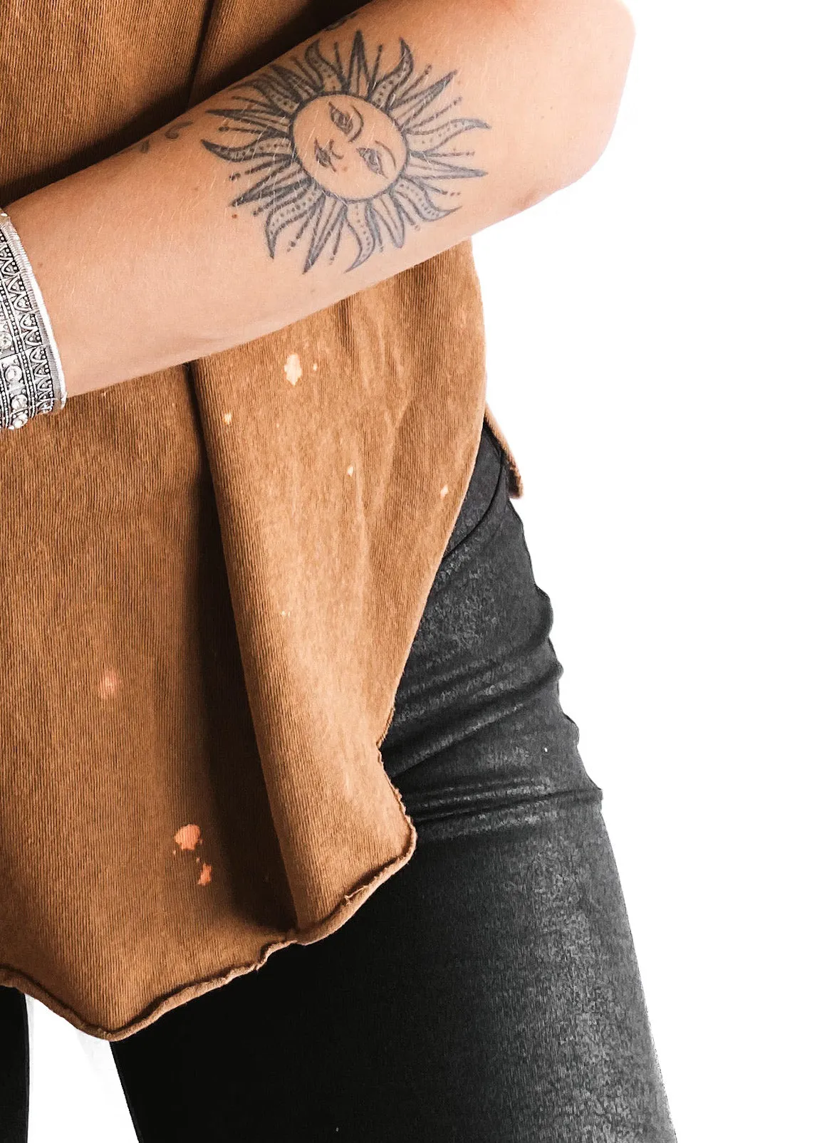 FINAL SALE: ANTISOCIAL OVERTHINKERS CLUB BLEACHED OUT SIDE SLIT TEE