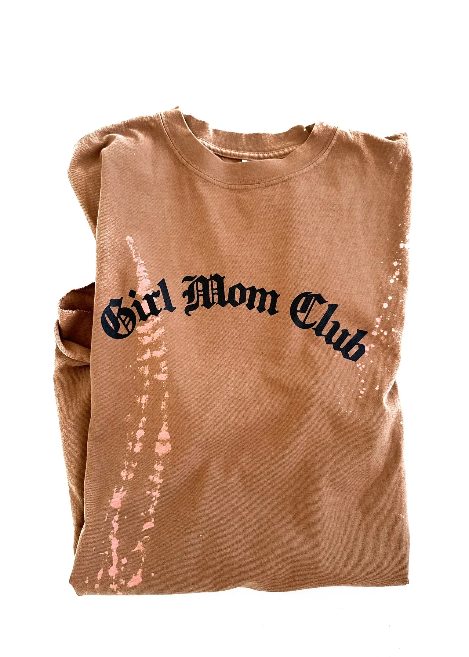 FINAL SALE: GIRL MOM CLUB BLEACHED OUT SIDE SLIT TEE