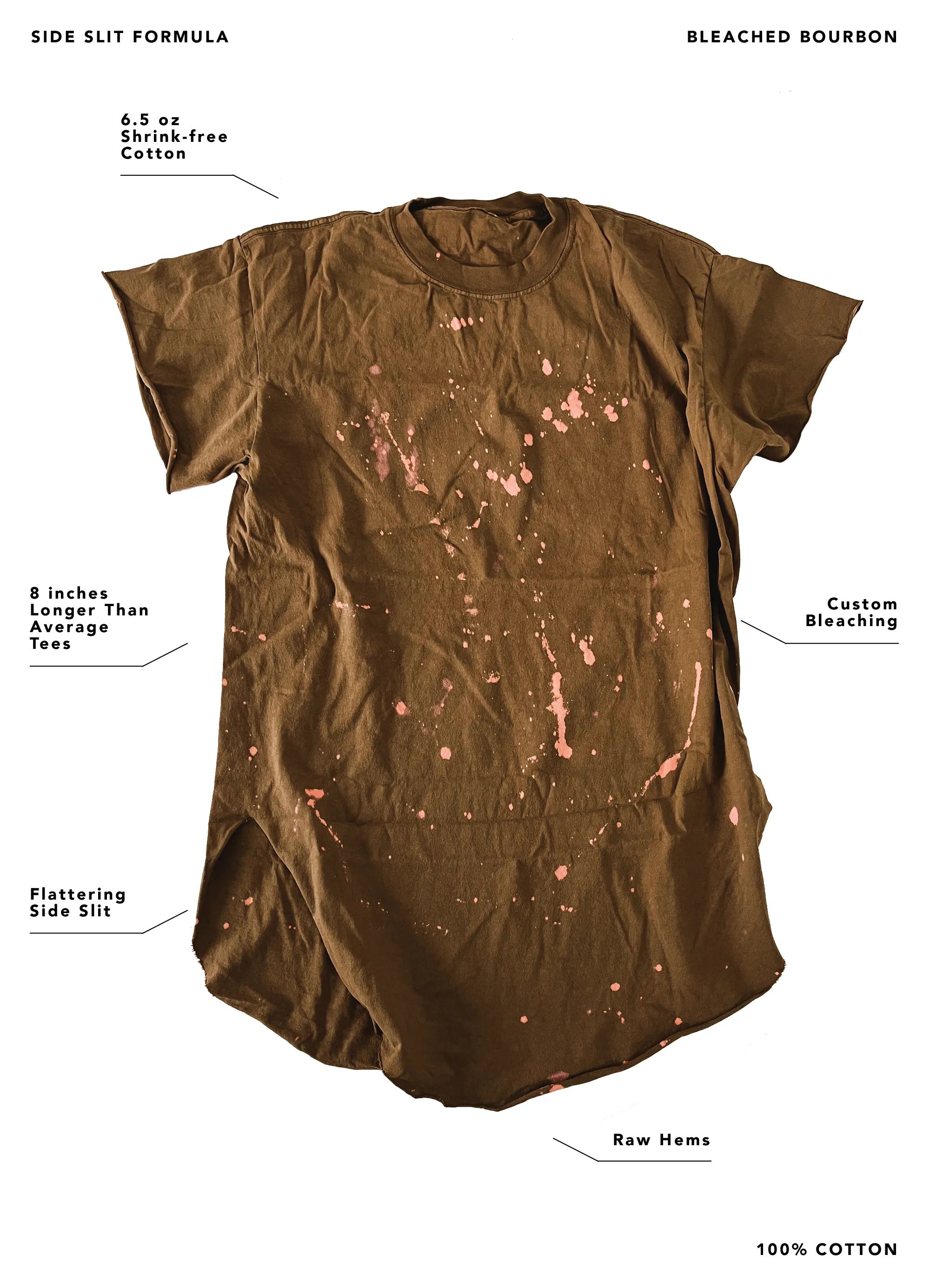 FINAL SALE: GIRL MOM CLUB BLEACHED OUT SIDE SLIT TEE