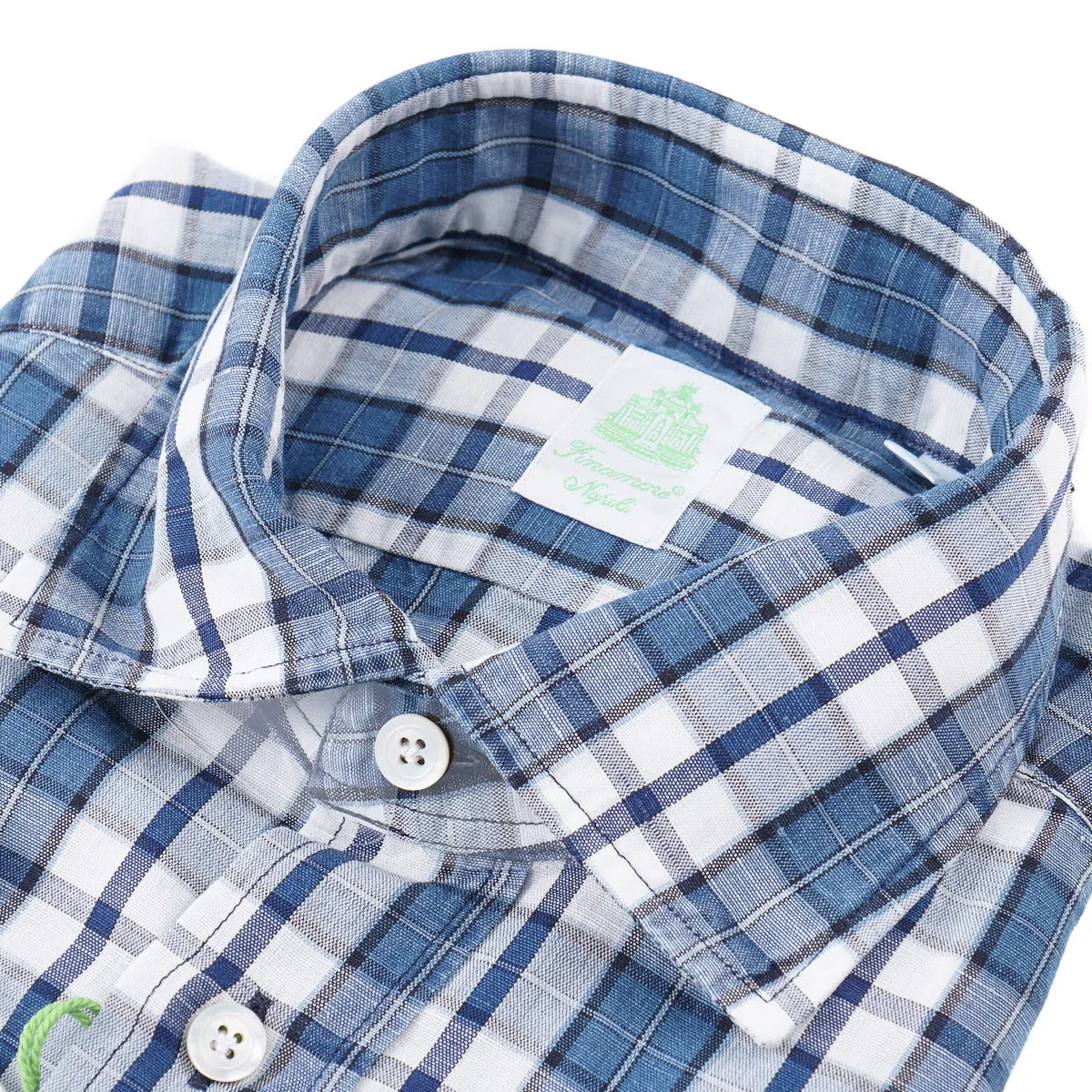 Finamore Linen-Cotton Short Sleeve Shirt