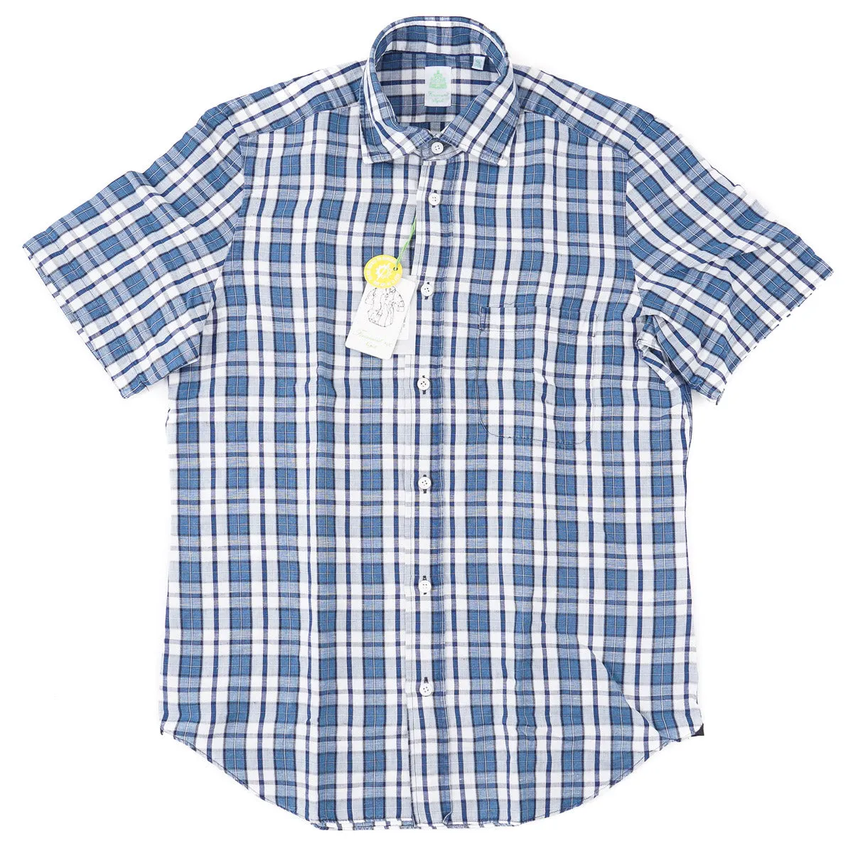 Finamore Linen-Cotton Short Sleeve Shirt