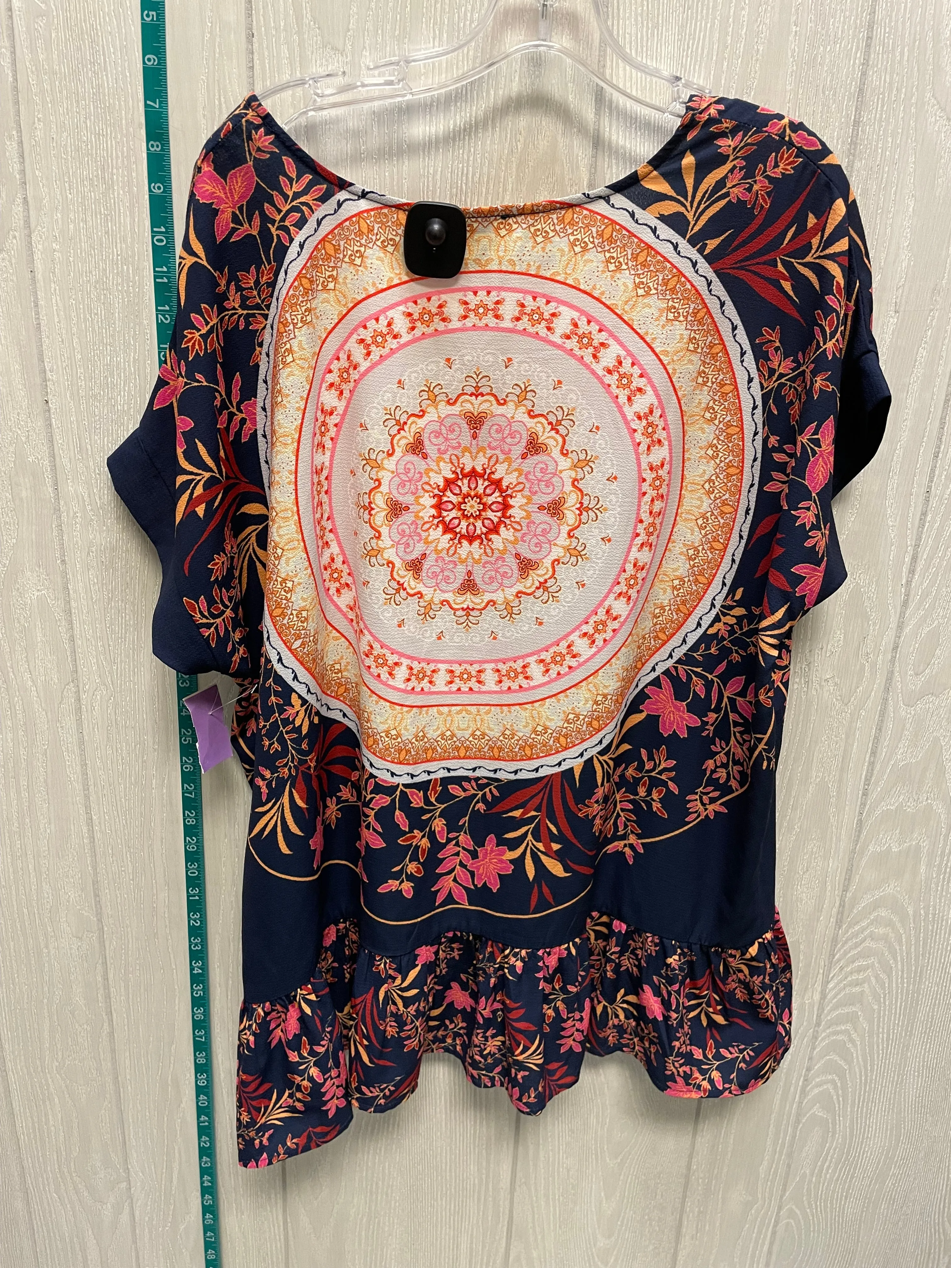 Floral Print Top Short Sleeve Umgee, Size S