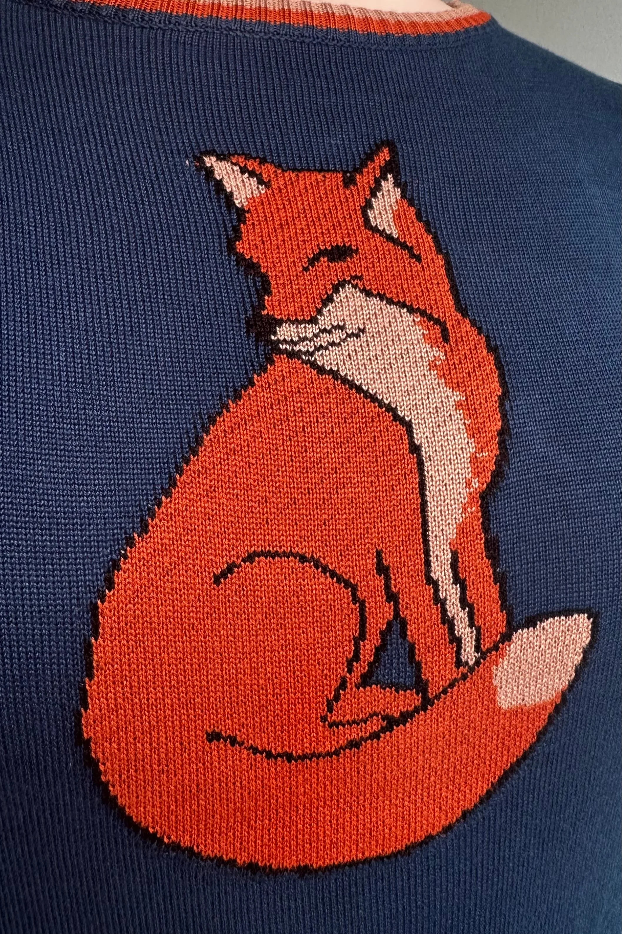 Foxy Knit Pullover Sweater in Blue by Voodoo Vixen
