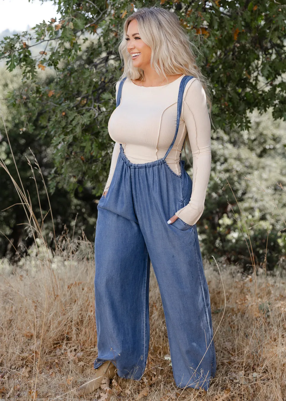 Gypsy Dreamer Wide Leg Jumper in Denim