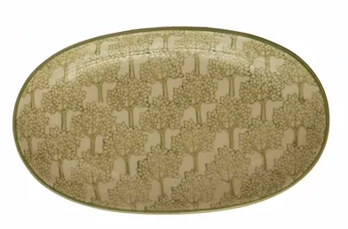 Hand-Stamped Stoneware Plate, Four Styles