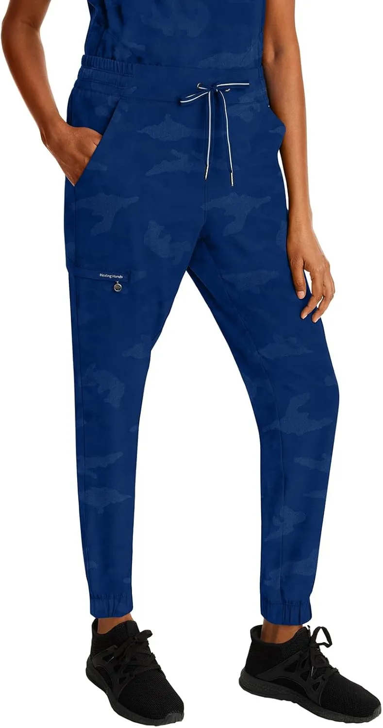 Healing Hands Scrubs for Women Jogger Camo Pant Tate 5 Pockets Moisture Wicking, Easy Care, 360 Stretch, Quick Dry - 9350