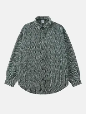 Herringbone Tweed Shirt Jacket