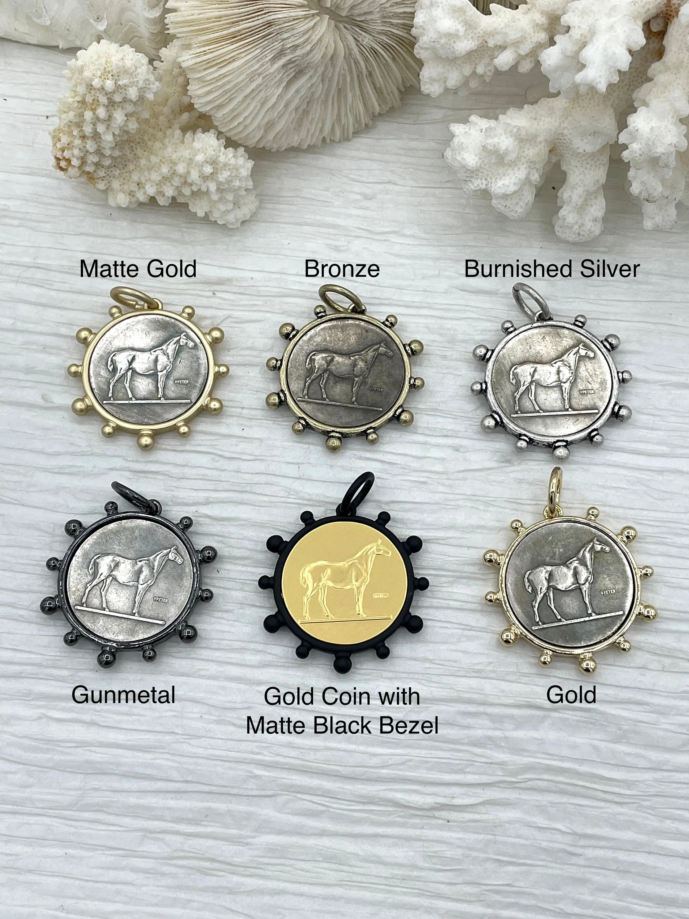 Horse Coin Pendant, Coin Pendant, Equestrian Pendant, Equestrian Coin, Coin Bezel, Art Deco Coin, Replica Coin, Horse Coin Fast Ship