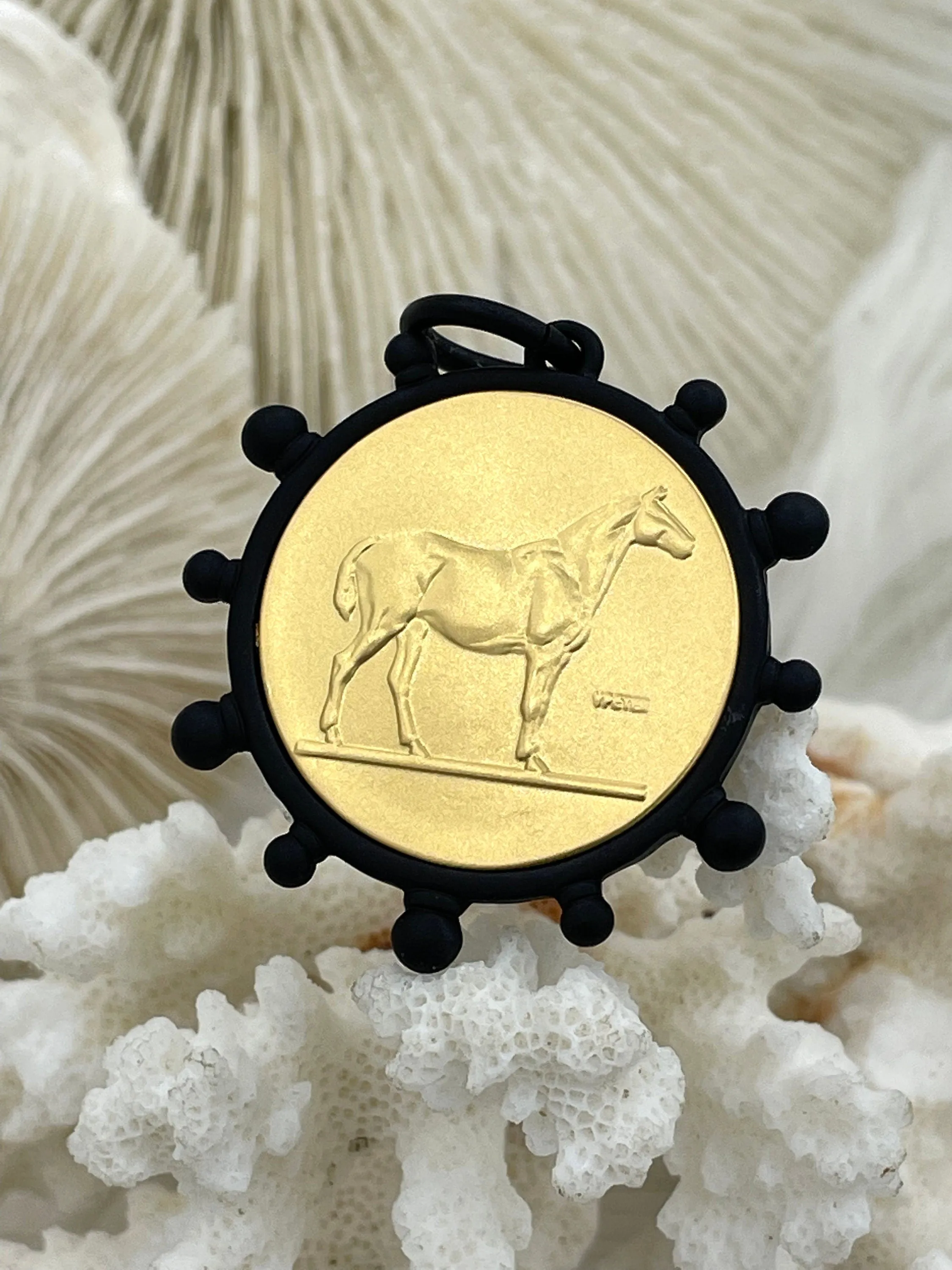 Horse Coin Pendant, Coin Pendant, Equestrian Pendant, Equestrian Coin, Coin Bezel, Art Deco Coin, Replica Coin, Horse Coin Fast Ship