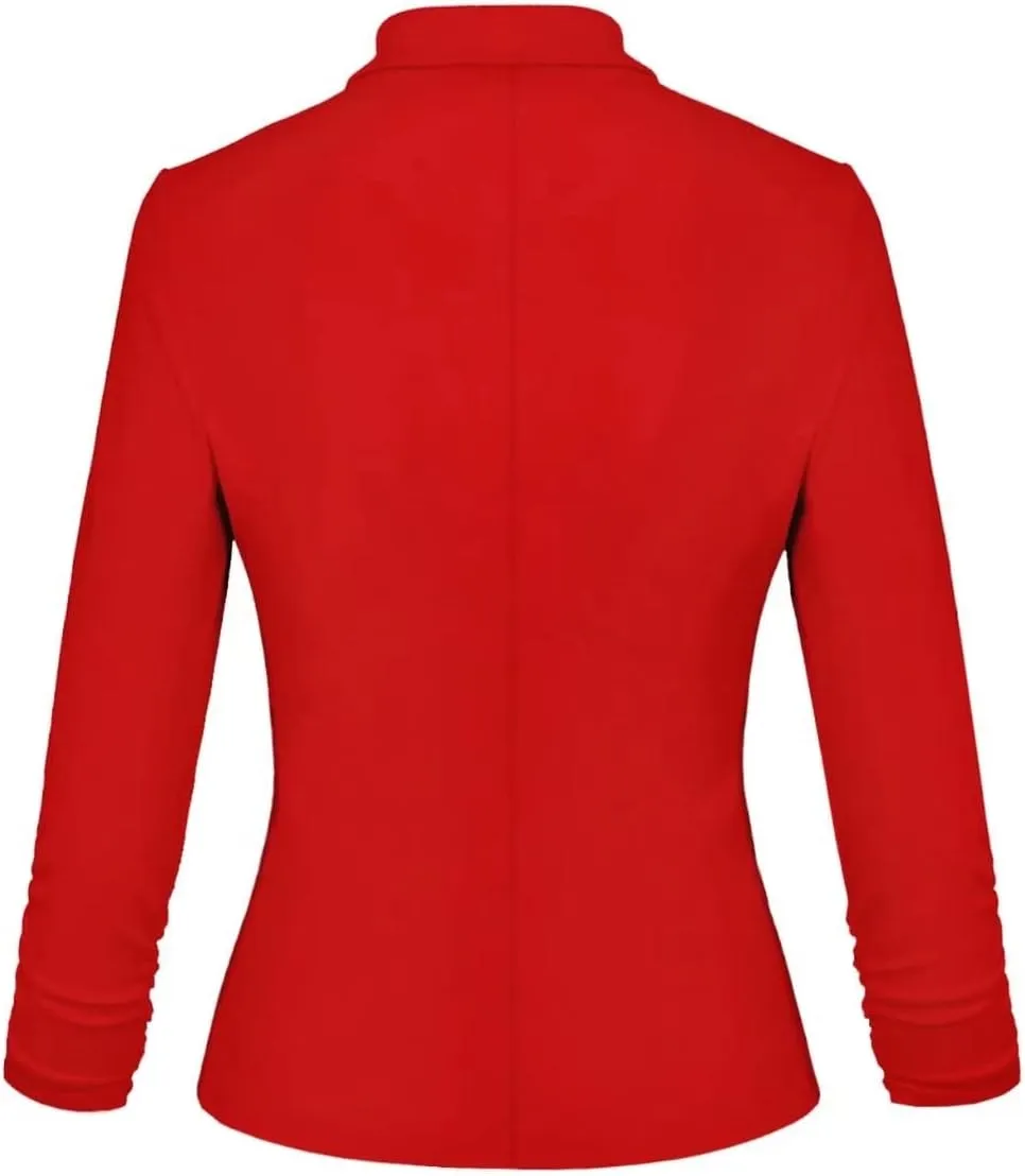 Hybrid & Company Women's Lightweight Casual Work Office Stretch Ponte Cardigan Blazer Jacket Made in USA