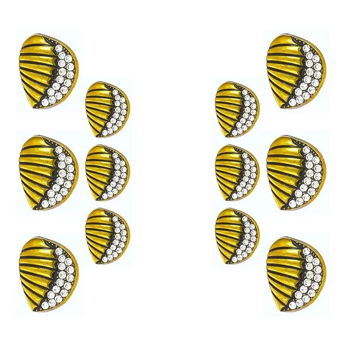 Intricate Seashell Design Metal Buttons (6 Big   6 Small)