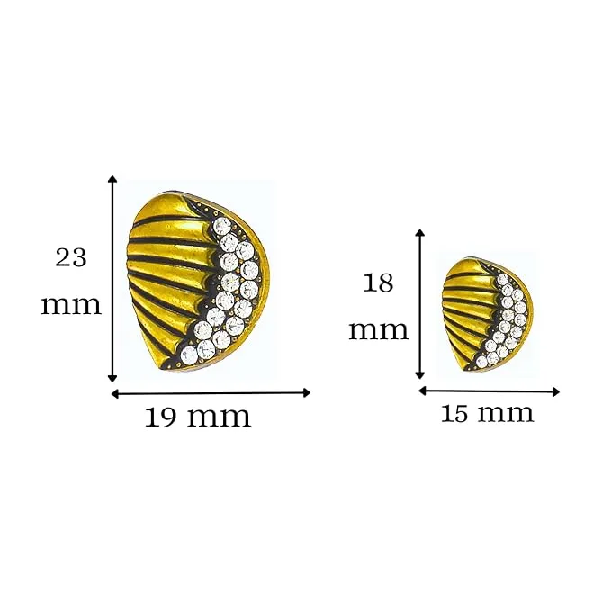 Intricate Seashell Design Metal Buttons (6 Big   6 Small)