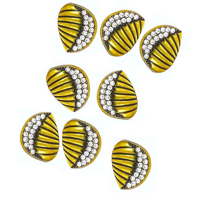Intricate Seashell Design Metal Buttons (6 Big   6 Small)