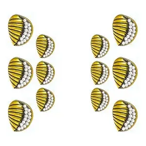Intricate Seashell Design Metal Buttons (6 Big   6 Small)