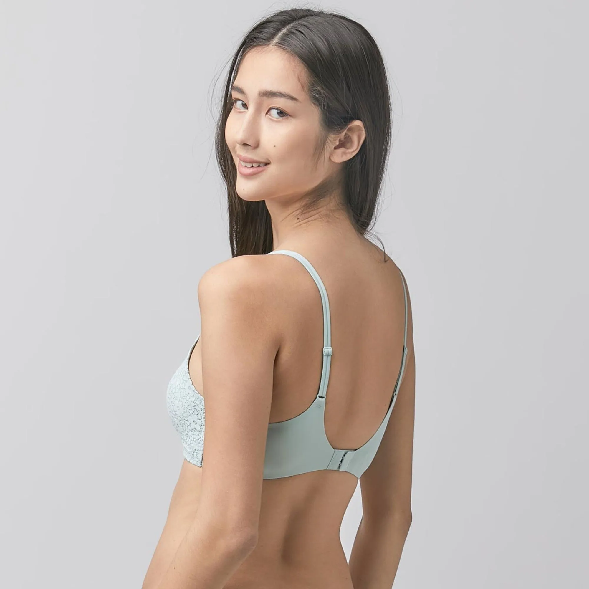 Invisible Extra Skin Lace Bralette - Habour Gray