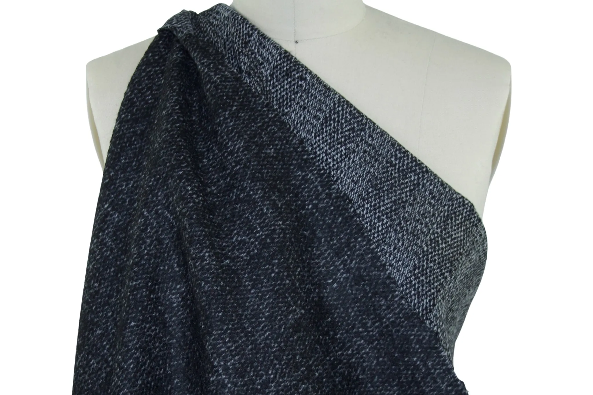 Italian Double Sided Wool Coating - Gray/Black