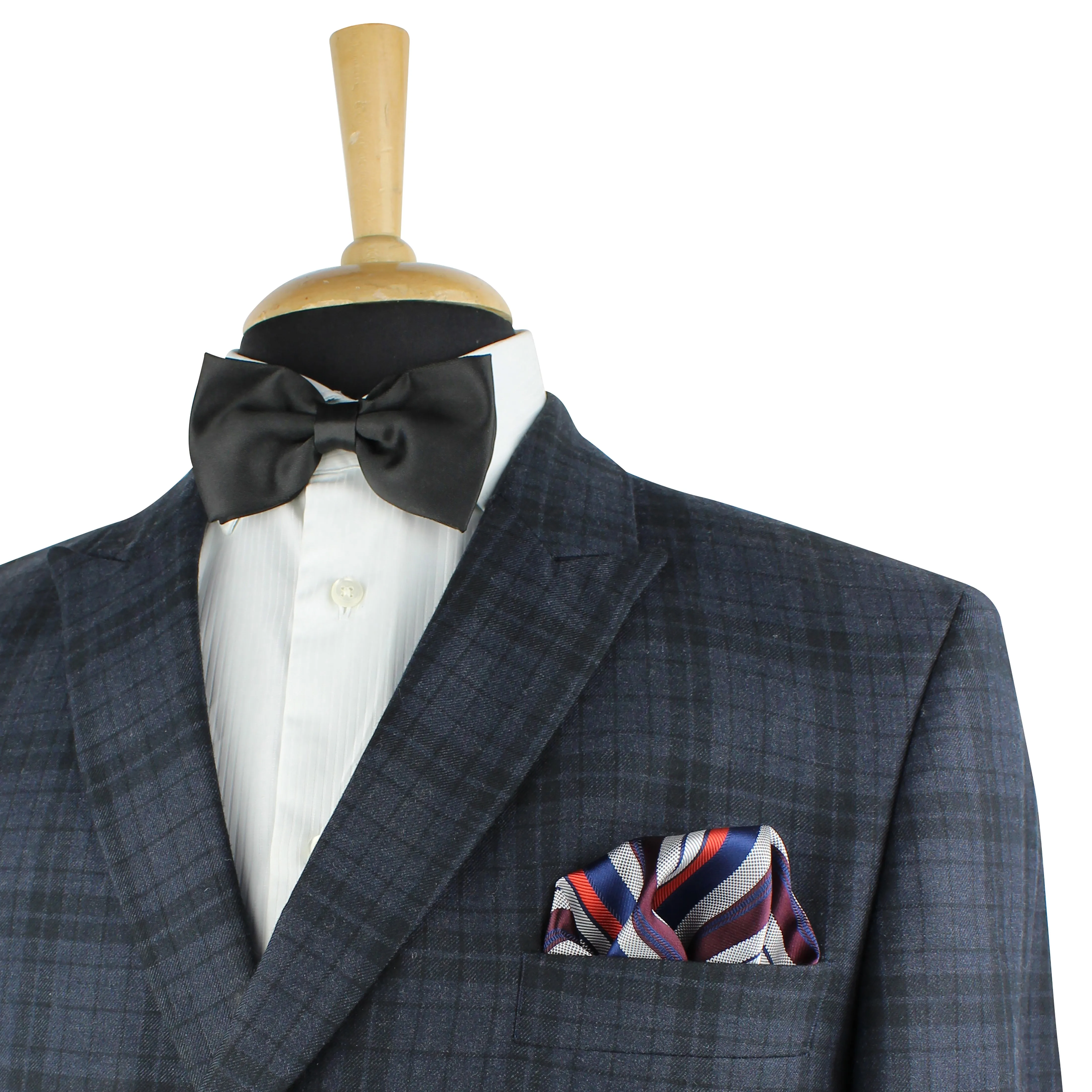 Kovove Classy Blue Striped Necktie and Pocket Square Gift Box
