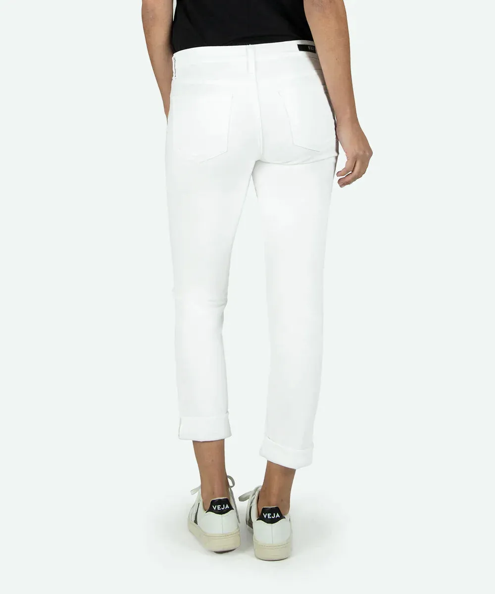 Kut From The Kloth Catherine Mid Rise Boyfriend Jeans (White)