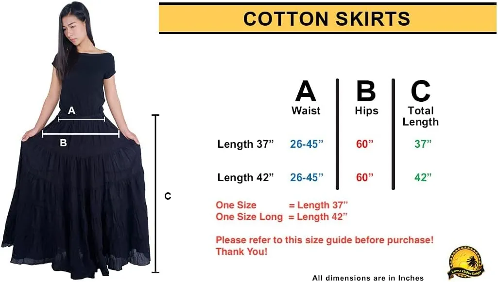 Lannaclothesdesign Women's Cotton Long Ruffle Full Circle Long Skirts Maxi Skirt