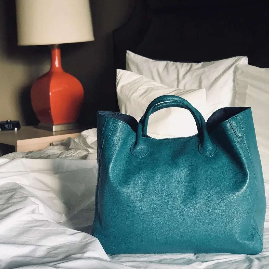 Large Designer Leather Tote Bag ｜ Cowhide Leather Classic Bag ｜ Must-have Fashion DesignerBag ｜ Leather Weekend Bag｜Christmas gifts