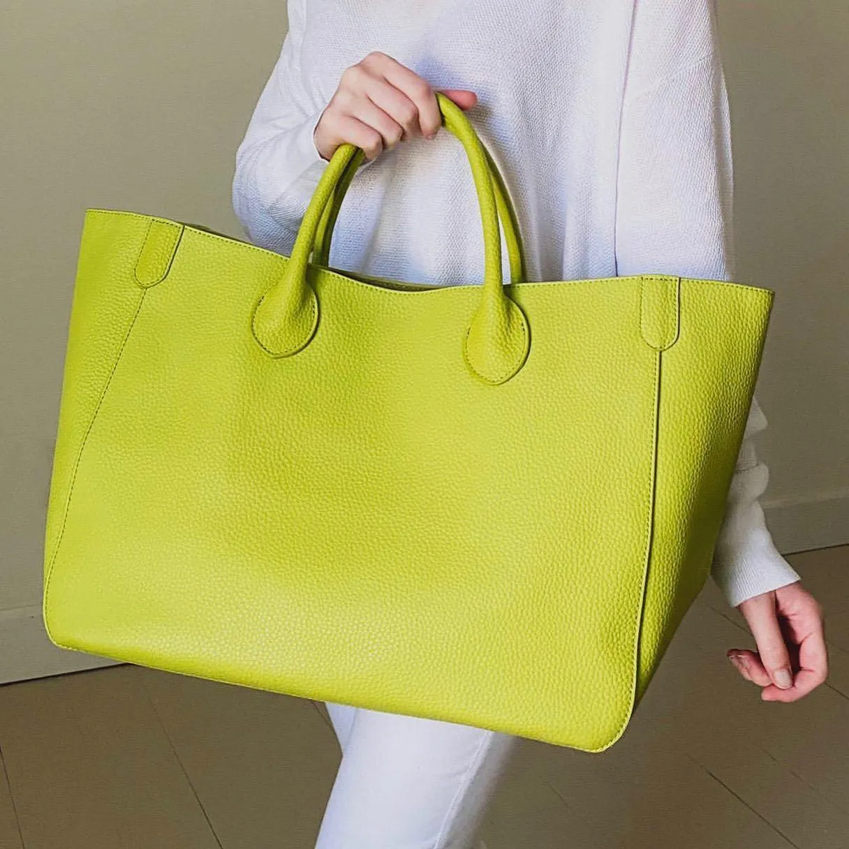 Large Designer Leather Tote Bag ｜ Cowhide Leather Classic Bag ｜ Must-have Fashion DesignerBag ｜ Leather Weekend Bag｜Christmas gifts