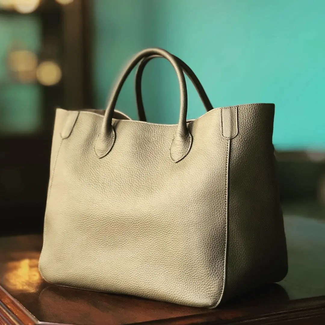 Large Designer Leather Tote Bag ｜ Cowhide Leather Classic Bag ｜ Must-have Fashion DesignerBag ｜ Leather Weekend Bag｜Christmas gifts