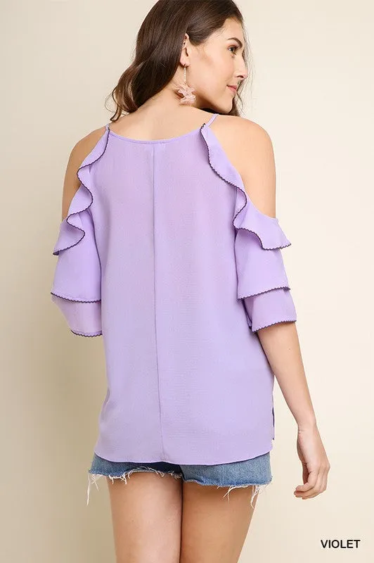 Layered Open Shoulder Blouse