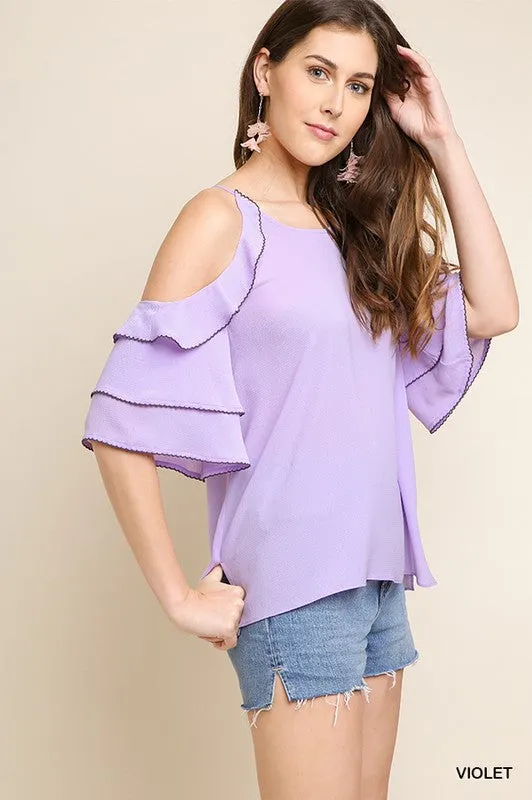 Layered Open Shoulder Blouse