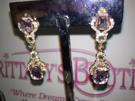 Light Pink Rhinestone Earrings