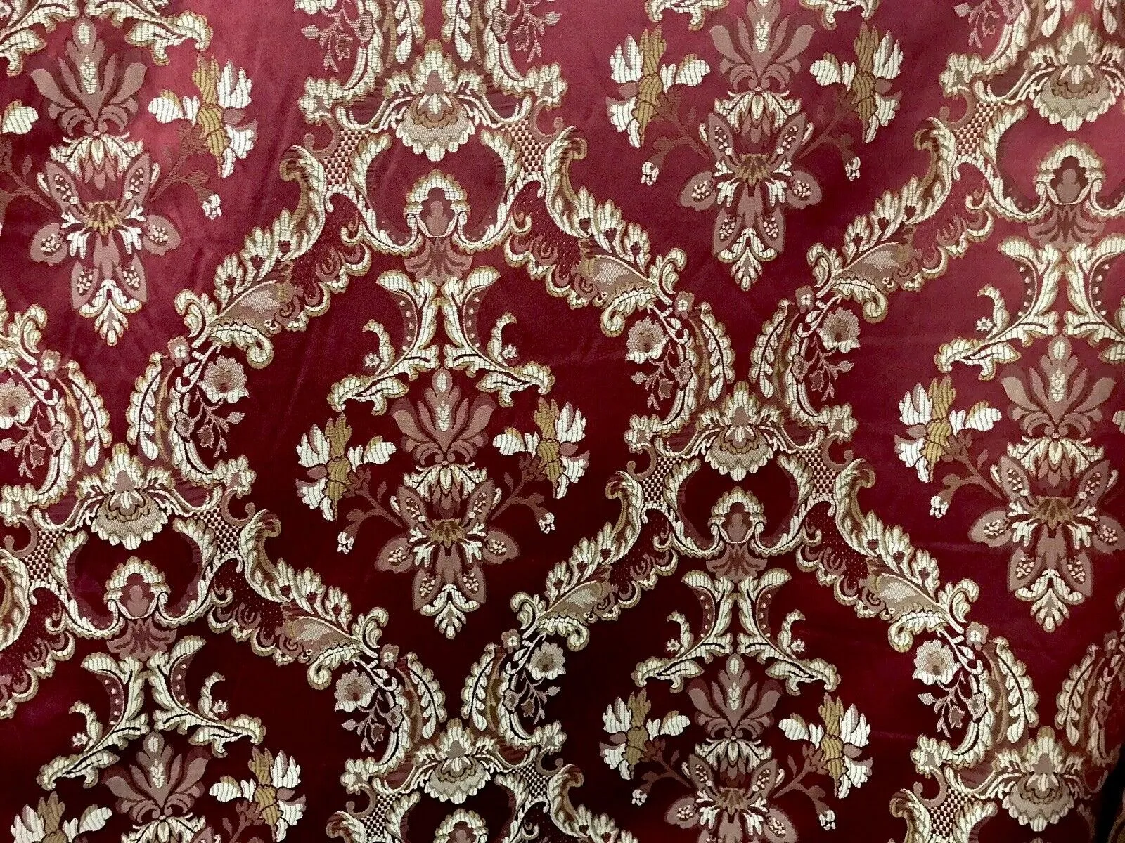 Lucas Jacquard Red Fabric