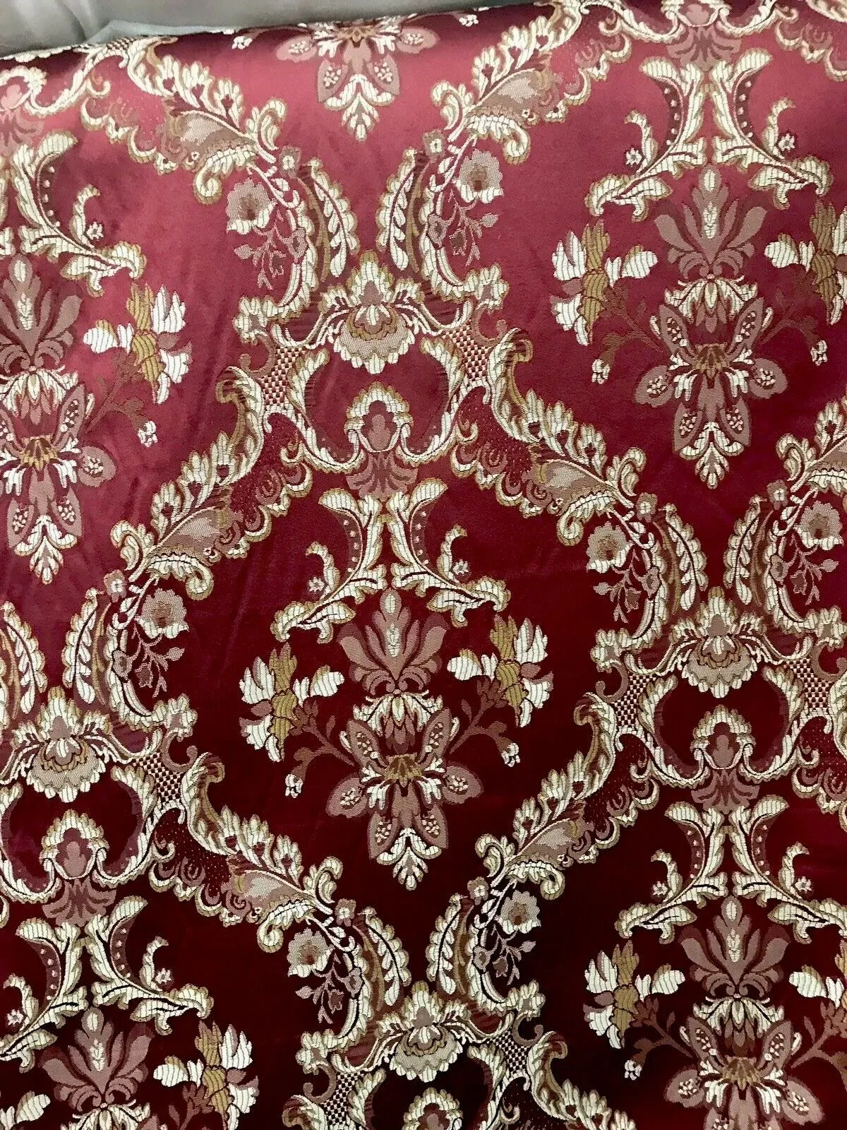 Lucas Jacquard Red Fabric