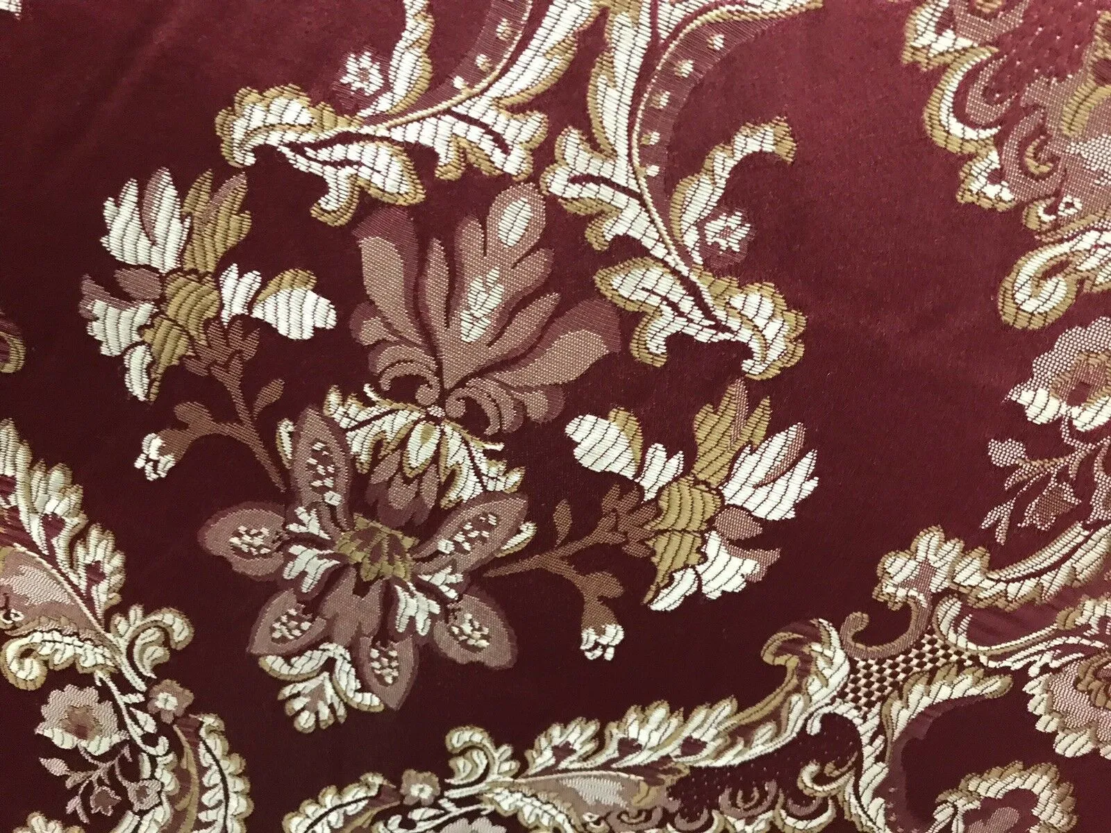 Lucas Jacquard Red Fabric