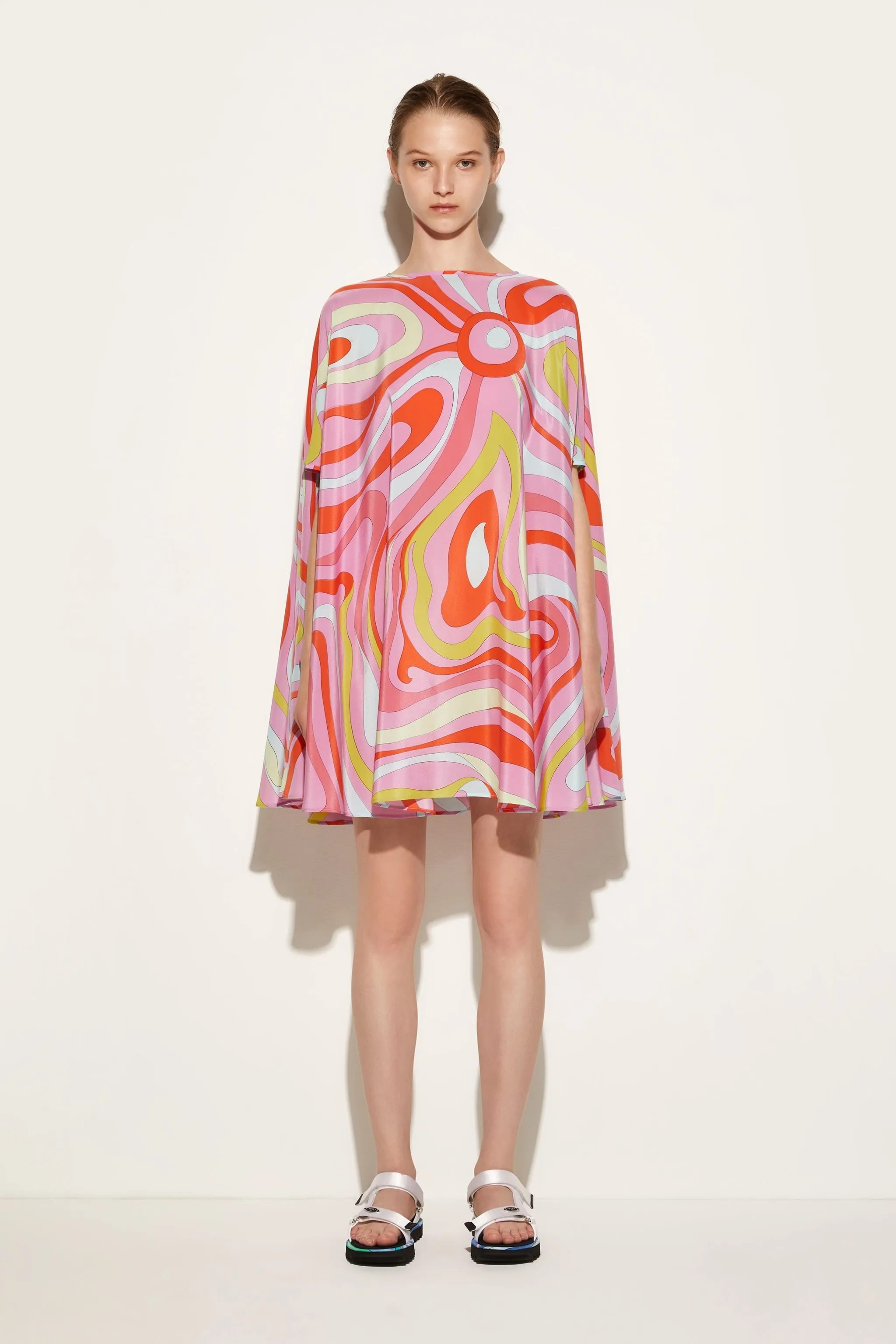 Marmo-Print Silk Kaftan