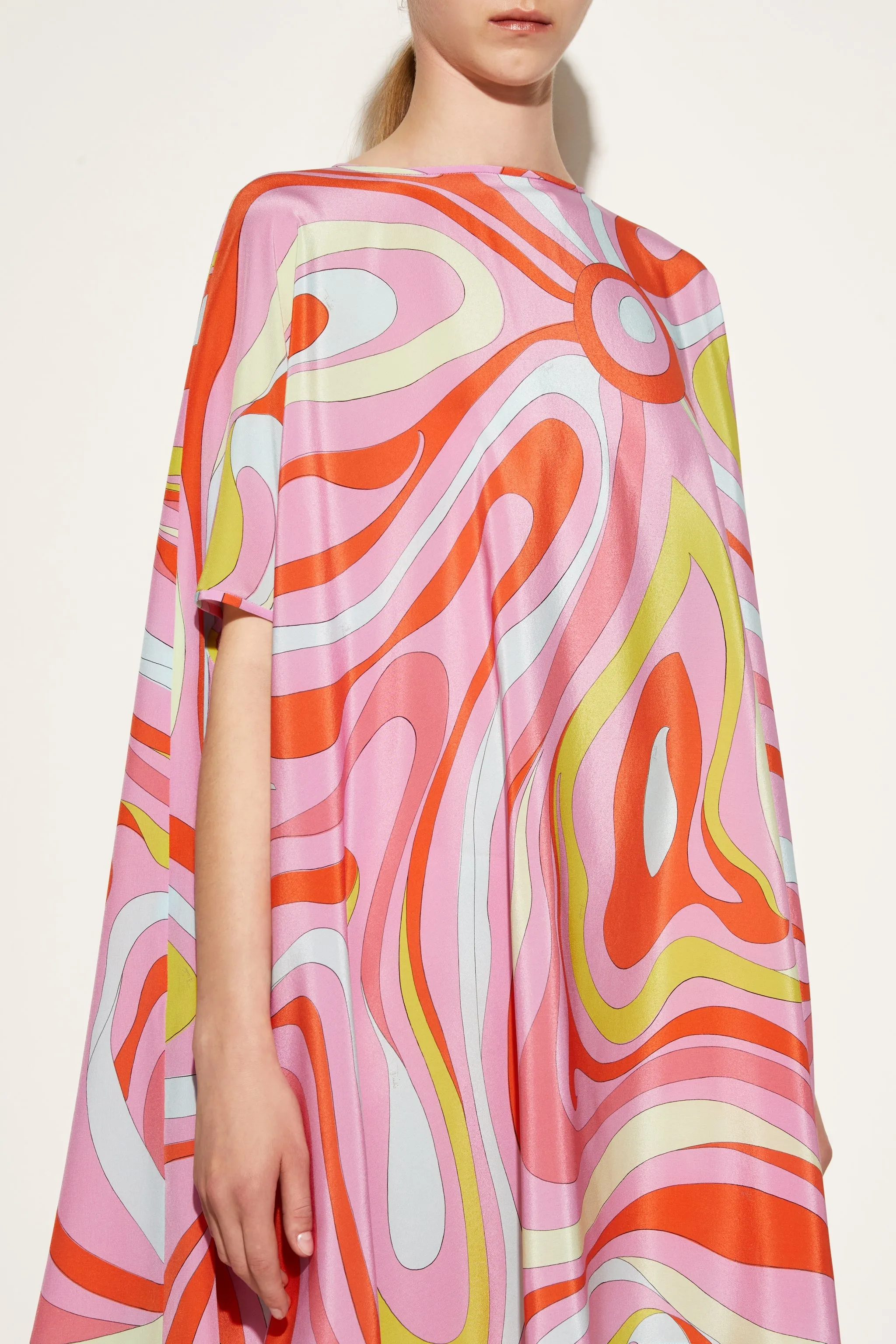 Marmo-Print Silk Kaftan